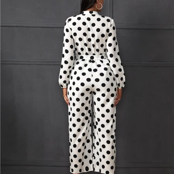 (NWOT) Polka dot belted jumpsuit - Picture 3 of 6